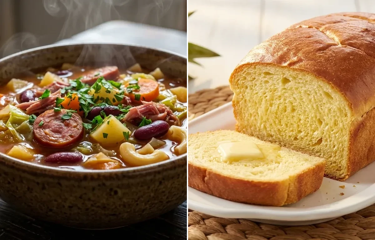 Portuguese Bean Soup with Hawaiian Sweet Bread