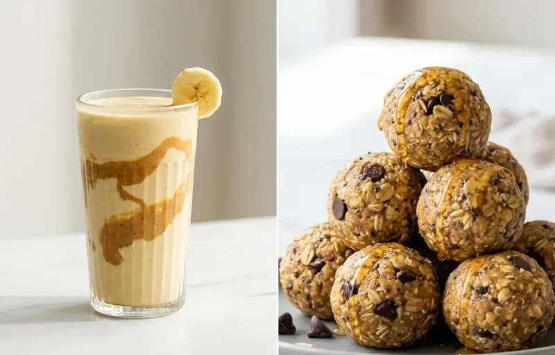 Post Workout Protein Smoothie with Oats and Peanut Butter