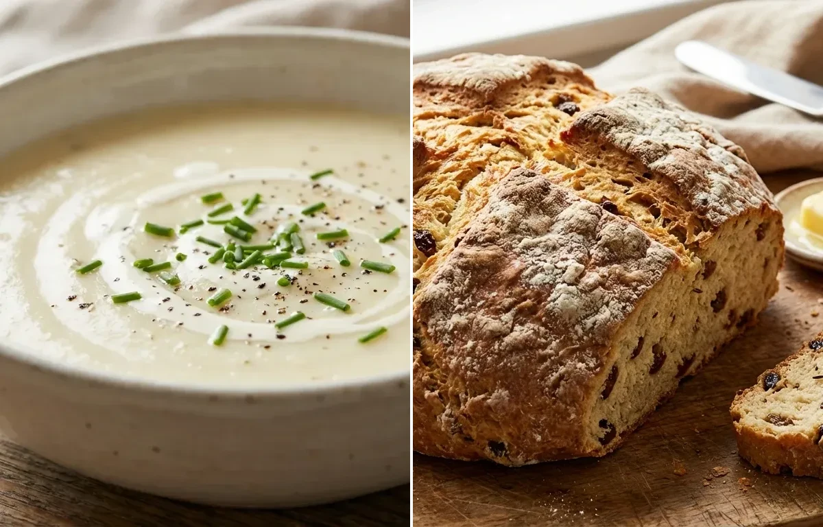 Potato and Leek Soup with Irish American Soda Bread