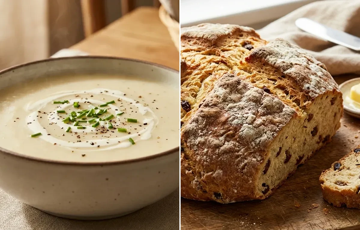 Potato Leek Soup with Irish American Soda Bread