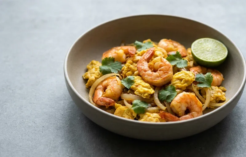 Prawn & Egg Stir-fry + Toast