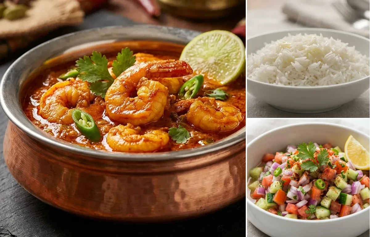 Prawn Masala with Steamed Basmati Rice