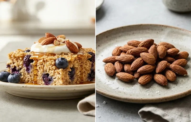 Protein Blueberry Baked Oatmeal with Roasted Almonds Small Portion