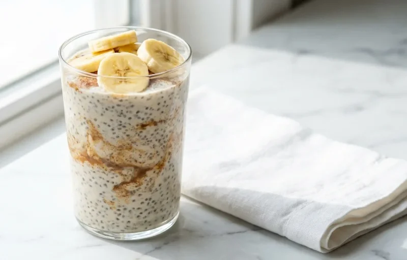Protein Chia Pudding with Banana and Almond Butter