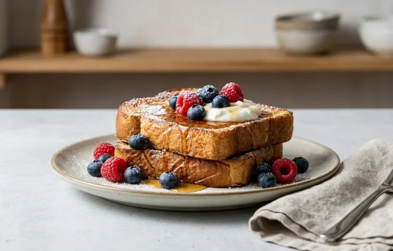Protein French Toast with Avocado Toast With Soft Egg and Orange Segments