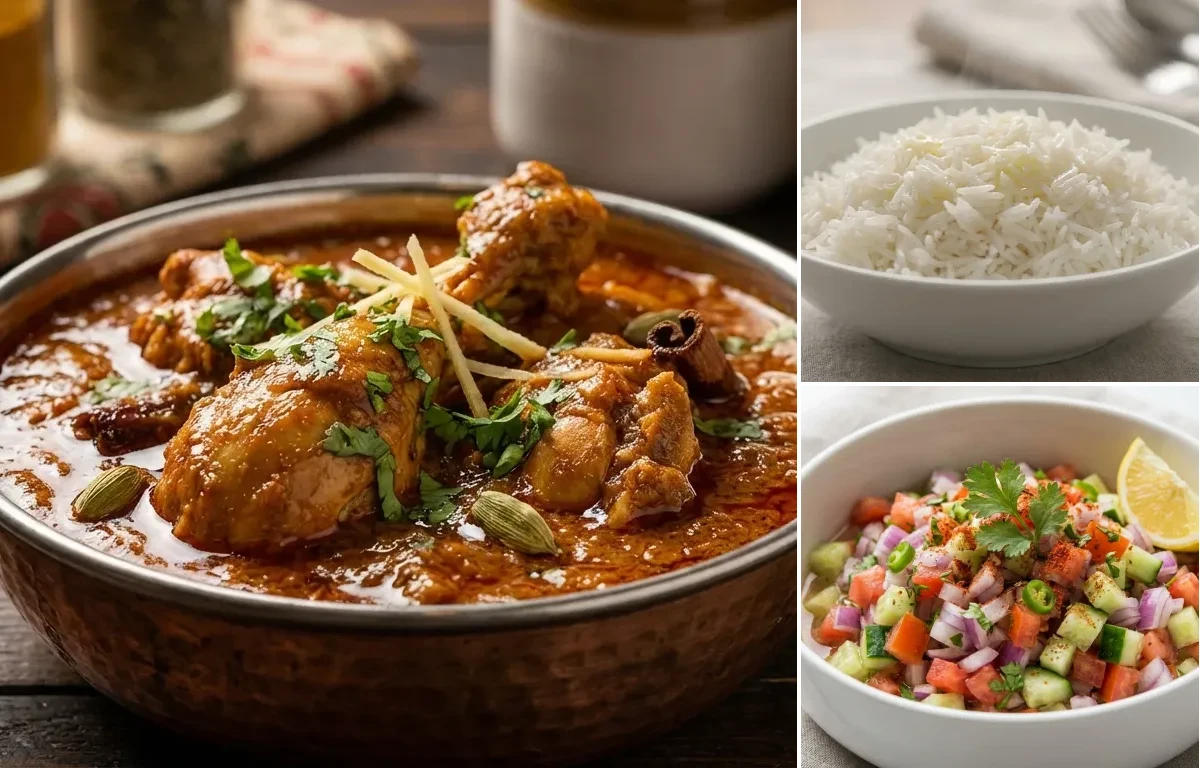 Punjabi Chicken Curry with Steamed Basmati Rice