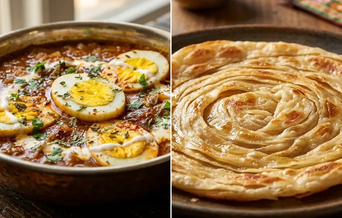 Punjabi Egg Masala with Laccha Paratha