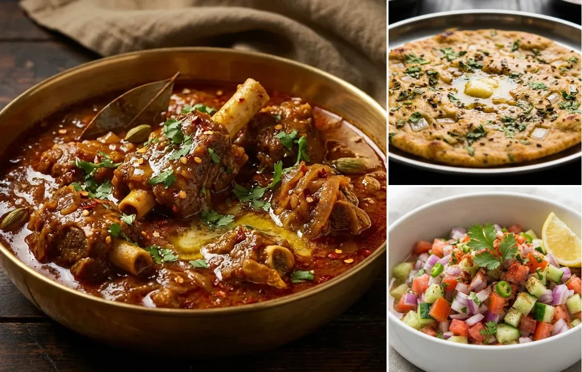 Punjabi Mutton Curry with Missi Roti