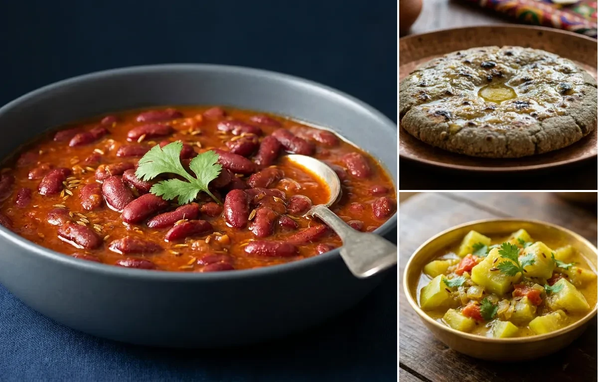Rajma with Bajra Roti with Lauki Sabzi