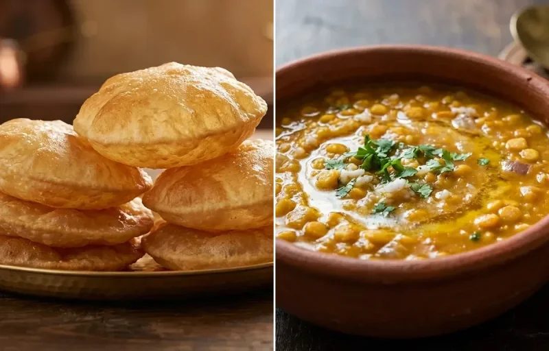 Puri with Buta Dali Tarkari