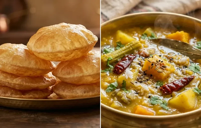 Puri with Odia Dalma