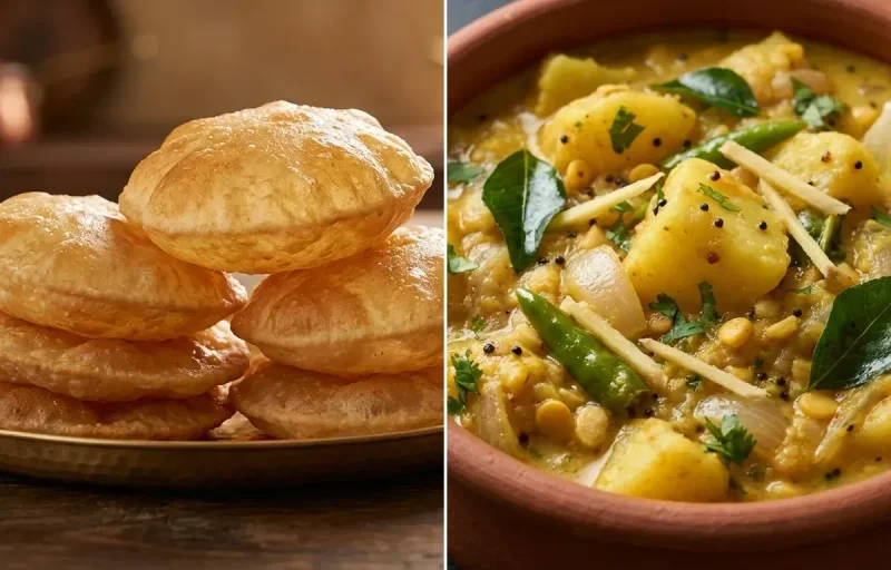 Puri with Potato Masala for Dosa