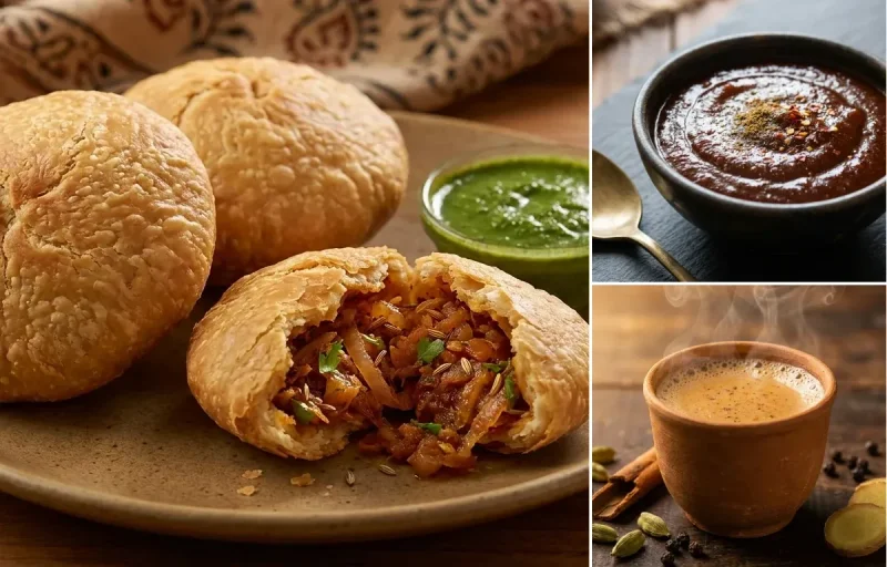 Pyaaz Kachori with Tamarind Chutney