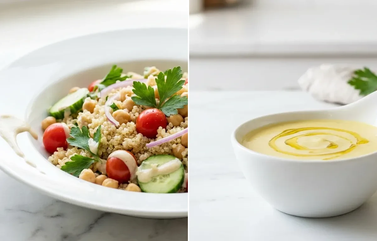 Quinoa and Chickpea Salad with Lemon-Tahini Dressing
