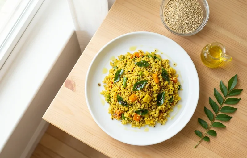 Quinoa Veg Poha + Peanuts