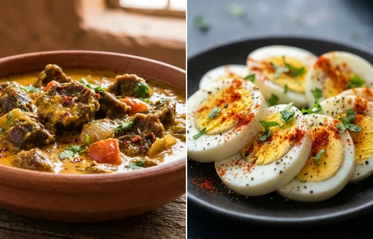 Rabodi ki Sabzi with Indian Sliced Boiled Eggs