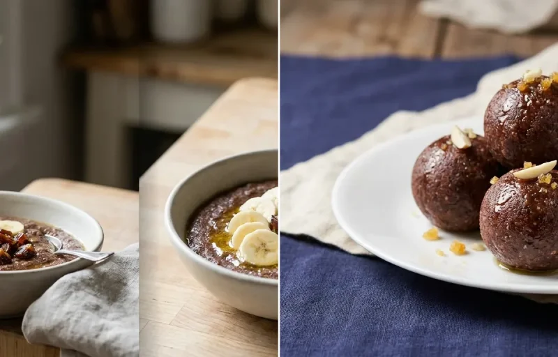 Ragi Banana Porridge with Ragi Laddu