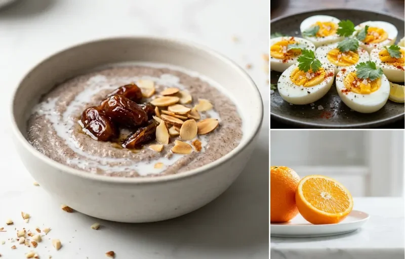 Ragi Porridge with Boiled Egg with Orange