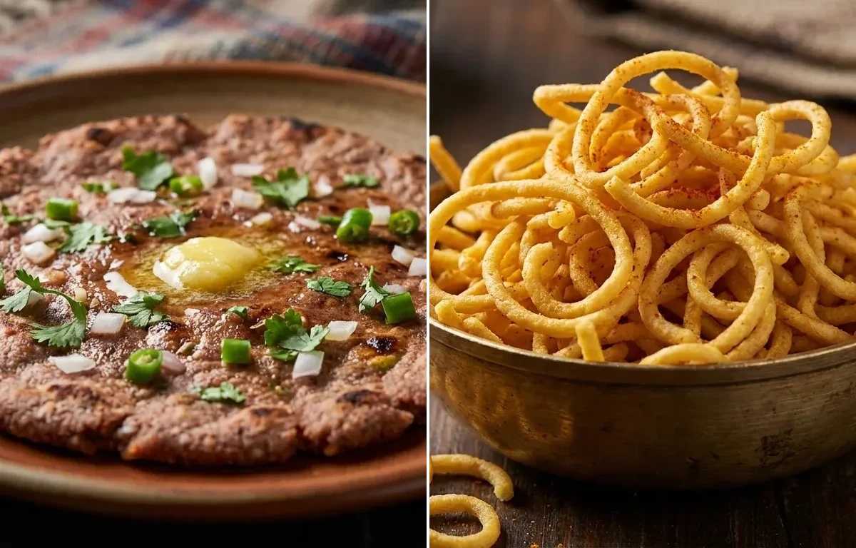 Ragi Roti with Aloo Bhujia