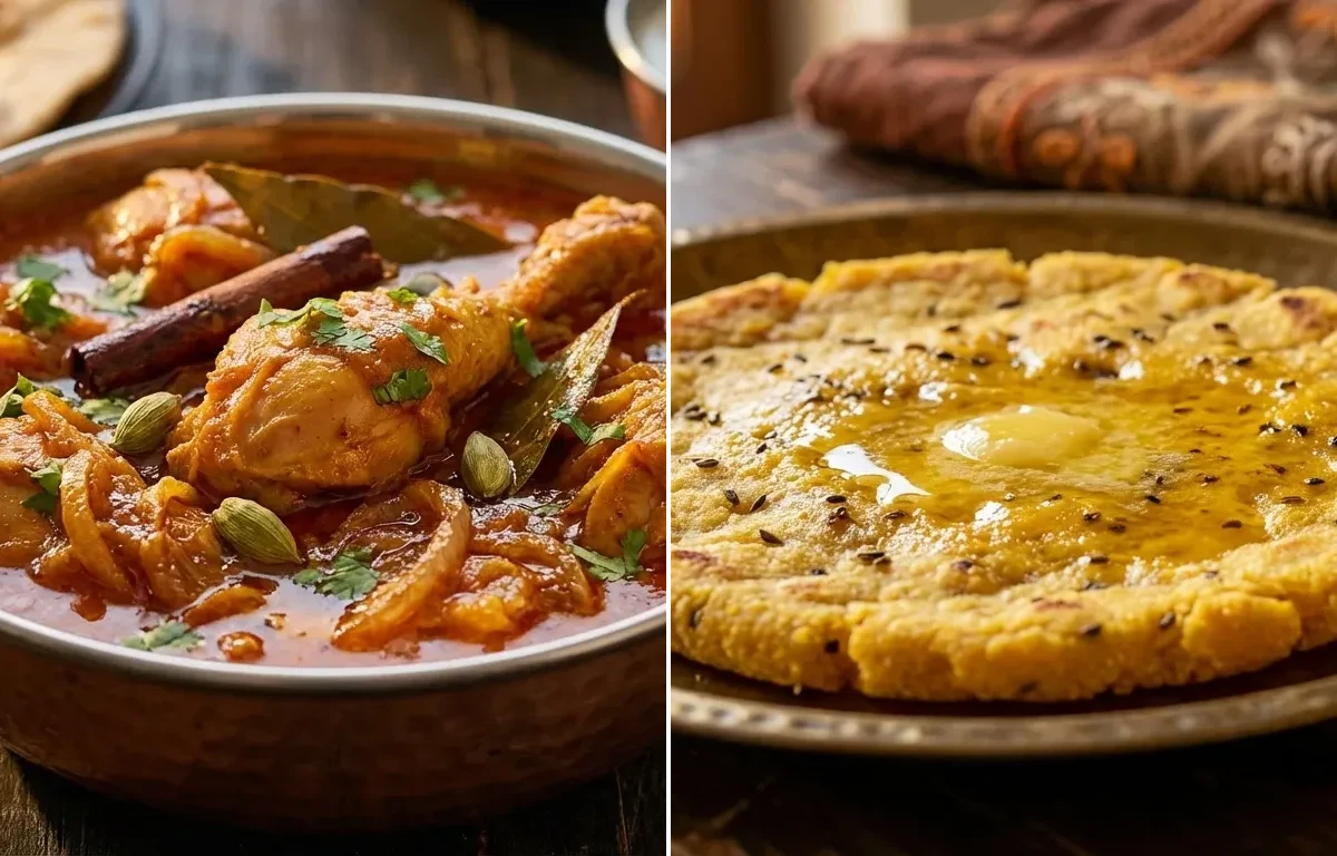 Rajasthani Chicken Curry with Makki ki Roti