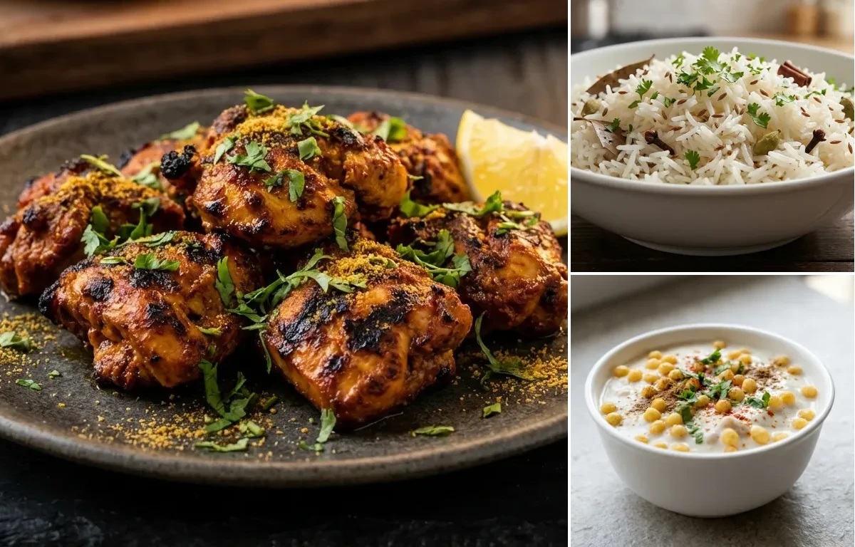 Rajasthani Chicken Soola with Boondi Raita