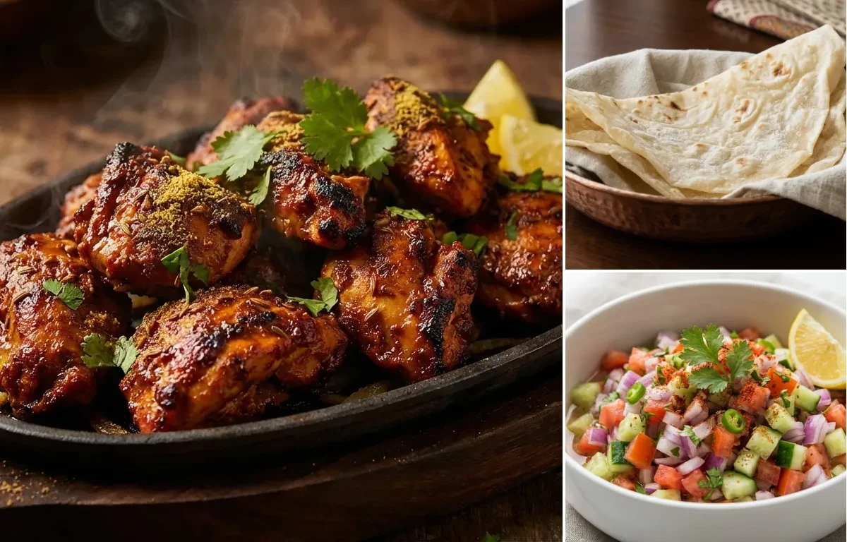 Rajasthani Chicken Sula with Roomali Roti