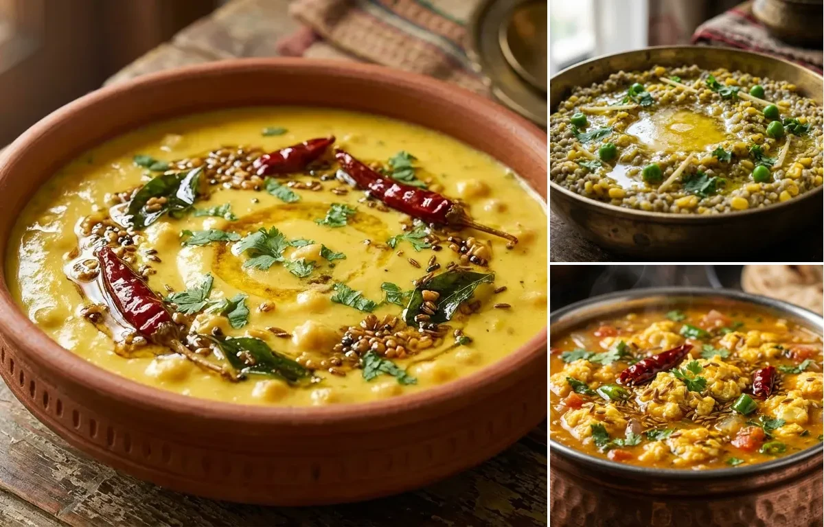 Rajasthani Kadhi with Bajra Khichdi and Egg Tadka