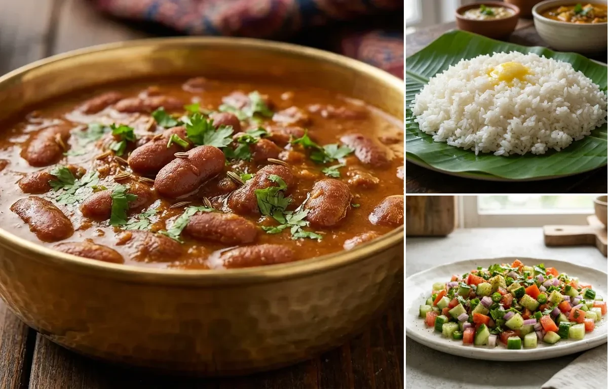 Rajma Chawal with Kachumber Salad