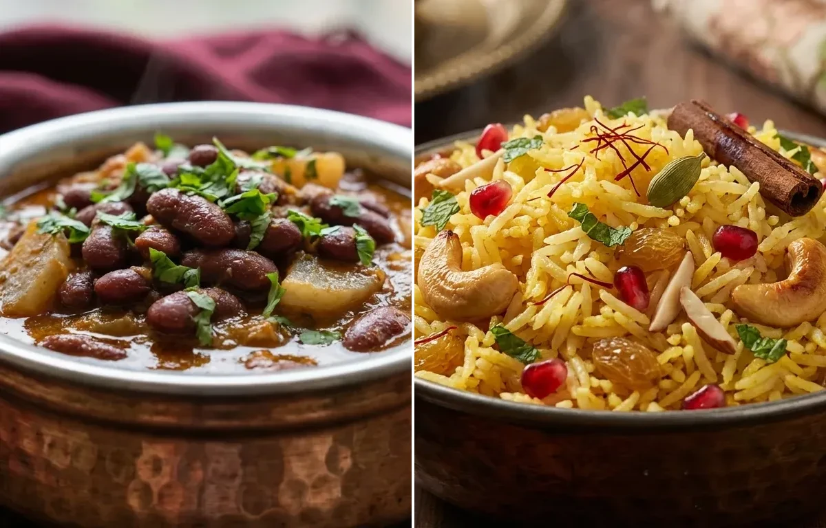 Rajma Gogji with Kashmiri Pulao
