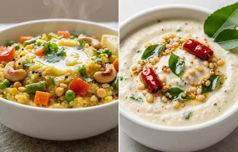 Rava Kichadi with Coconut Chutney