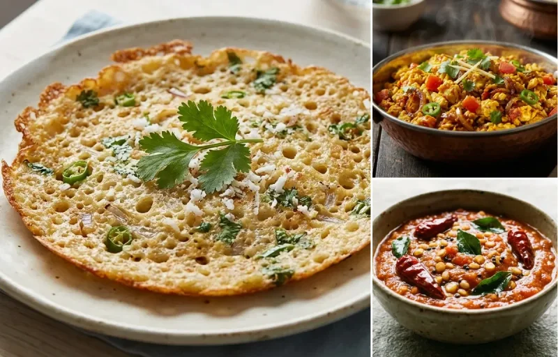 Rava Polo with Anda Bhurji and Tomato Chutney