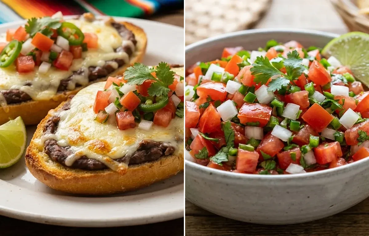 Refried Bean Molletes with Pico De Gallo