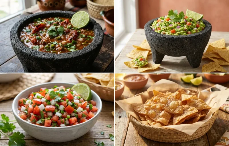 Restaurant-Style Salsa with Guacamole, Pico De Gallo and Tortilla Chips