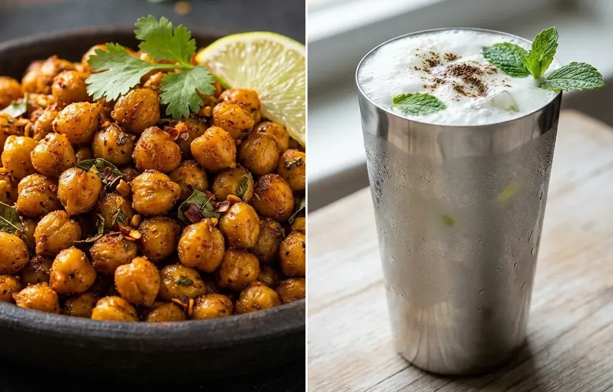 Roasted chana + Lassi + Banana