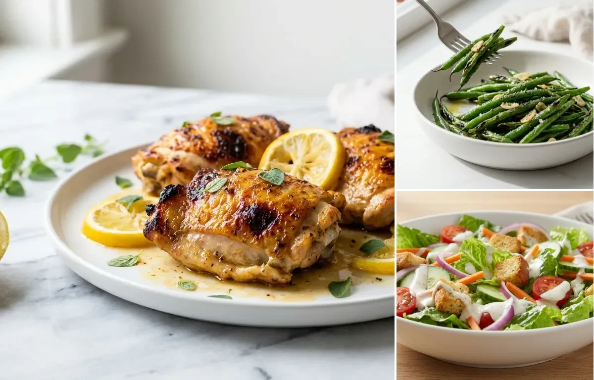 Roasted Chicken Thighs with Lemon and Oregano
