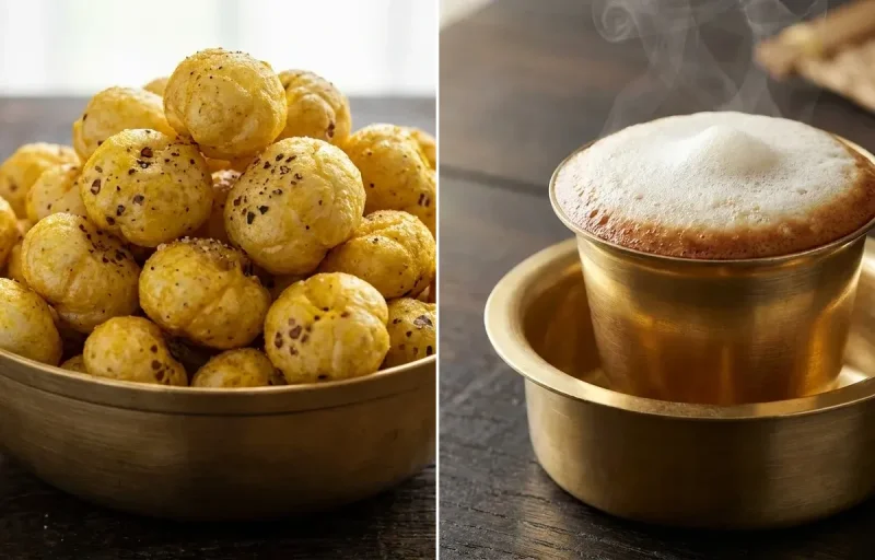 Roasted Makhana with Apple with Filter Coffee