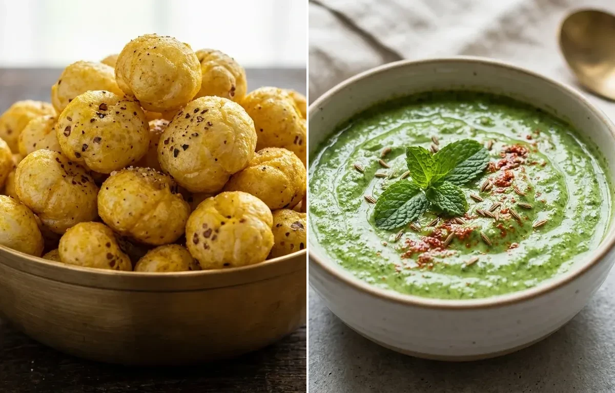 Roasted Makhana with Mint Yogurt Chutney and Coconut Water With Mint