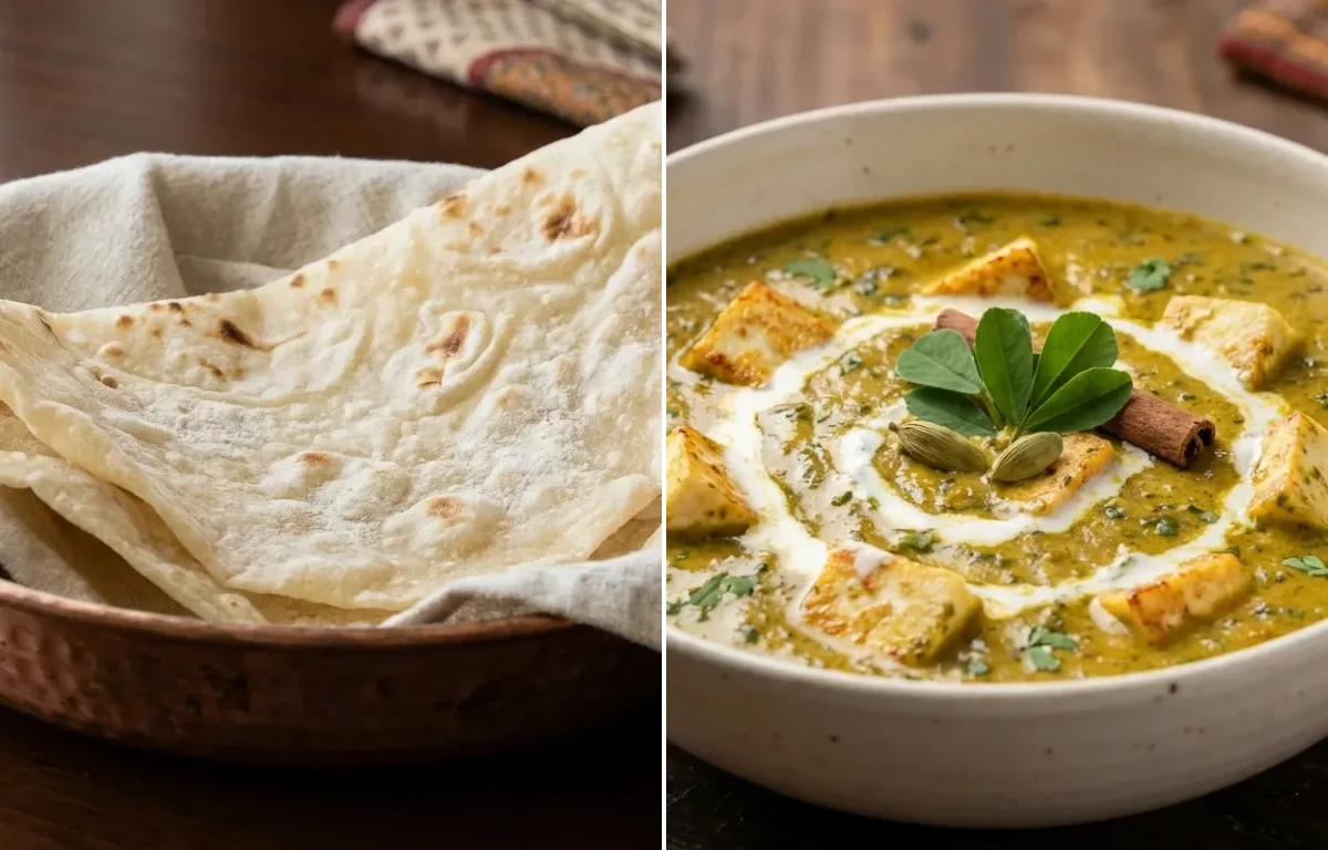 Roomali Roti with Methi Chaman