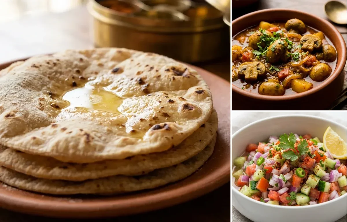 Roti with Chhatu Tarkari