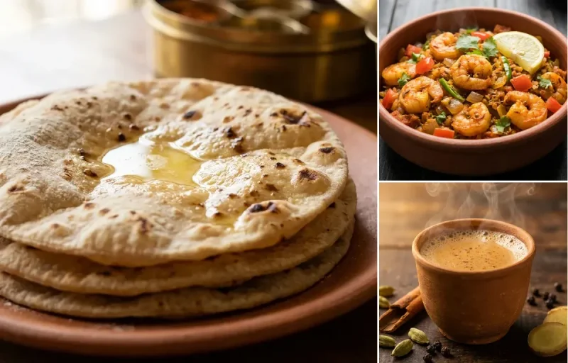 Roti with Prawn Bhurji