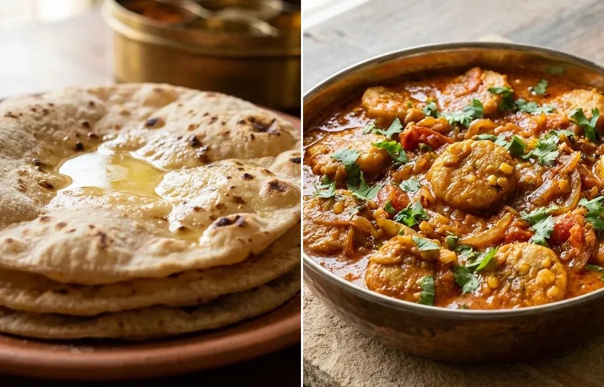 Roti with Badi ki Sabzi