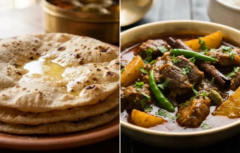 Roti with Paro Mangsho