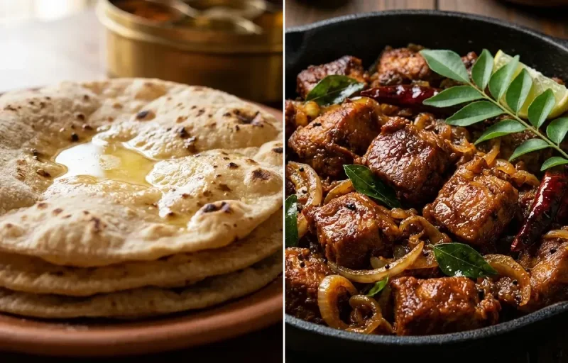 Roti with Pork Fry