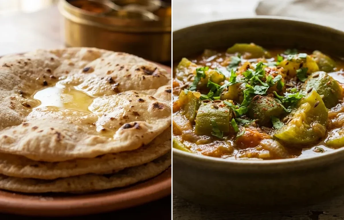 Roti with Turai Sabzi