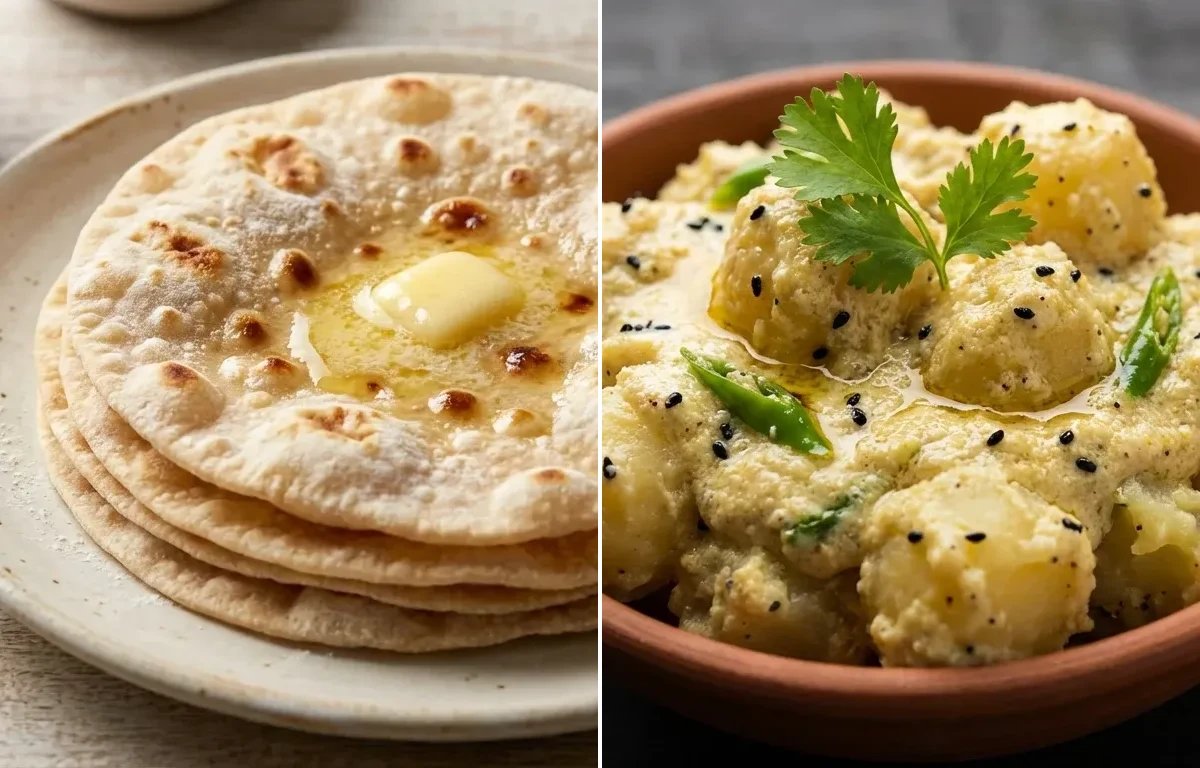 Ruti with Aloo Posto