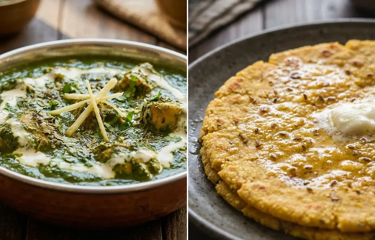 Saag Chicken with Makki di Roti