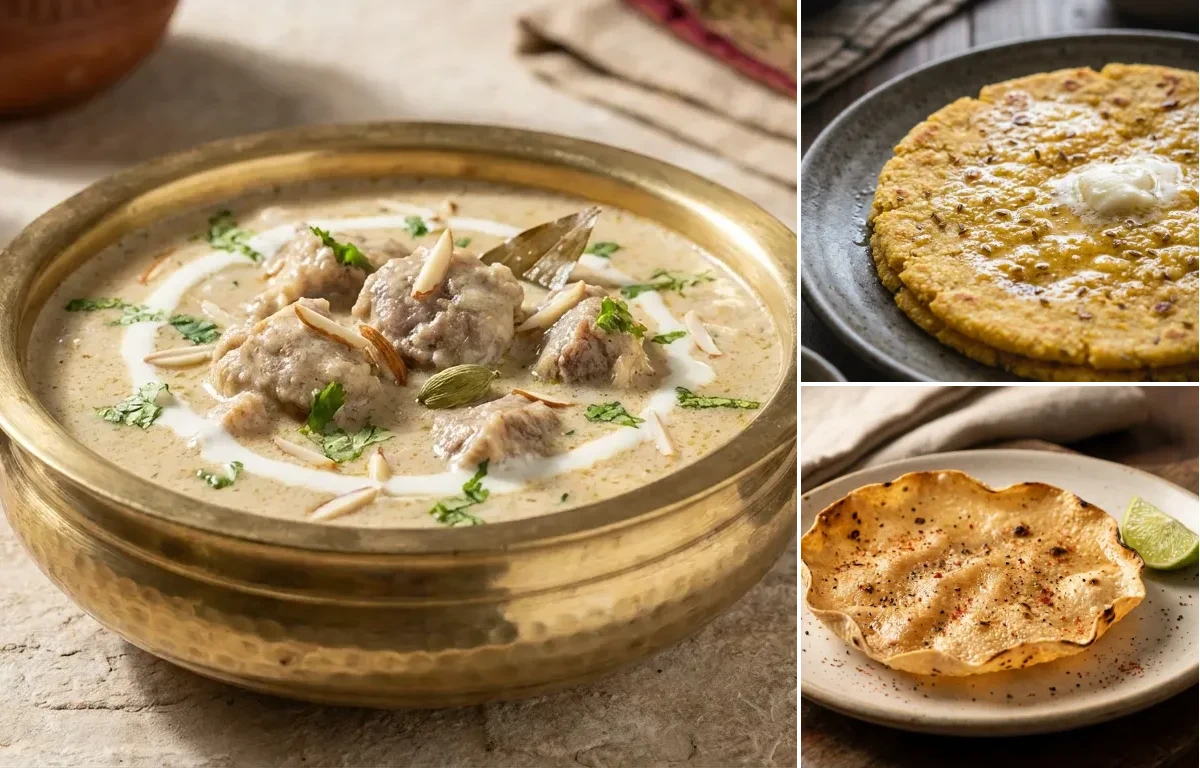 Safed Maas with Makki di Roti