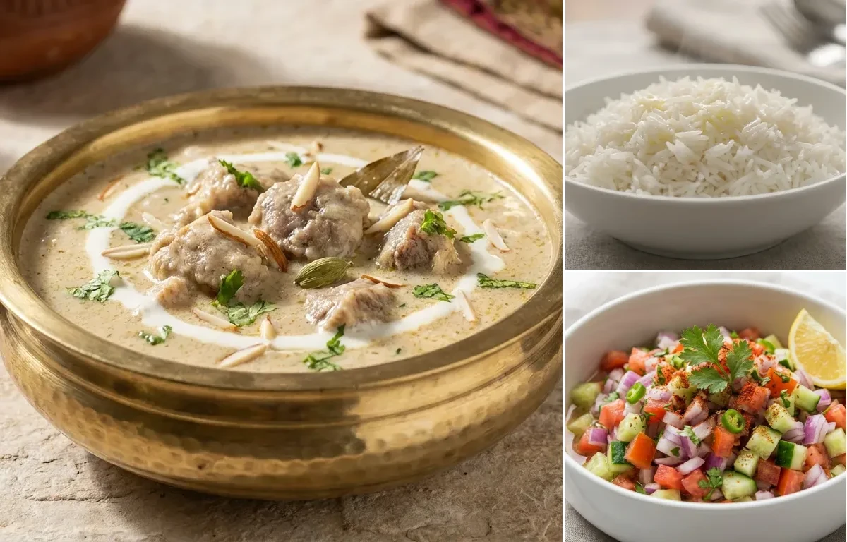 Safed Maas with Steamed Basmati Rice