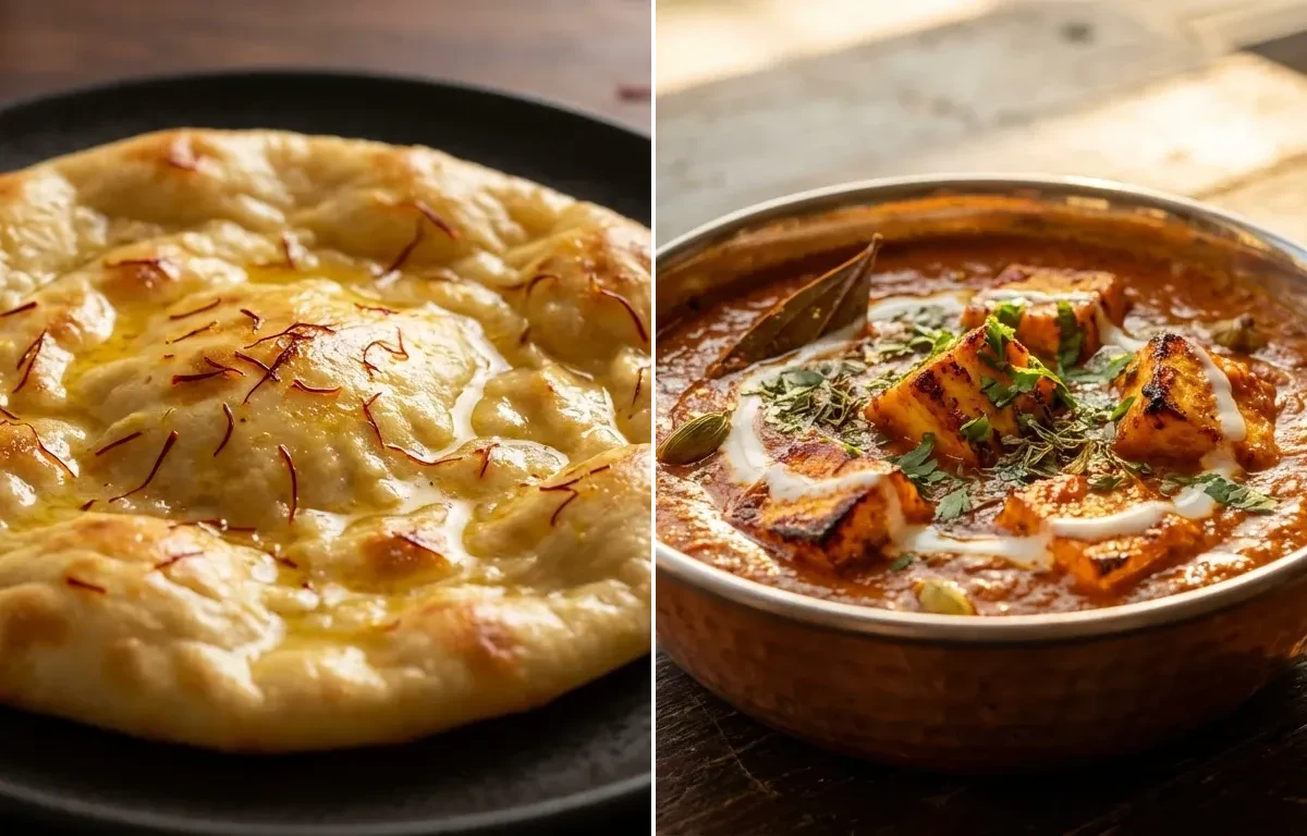 Saffron Sheermal with Hyderabadi Paneer Tikka Masala