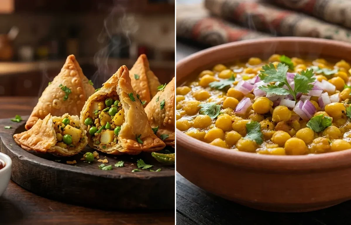 Samosa with Ghugni